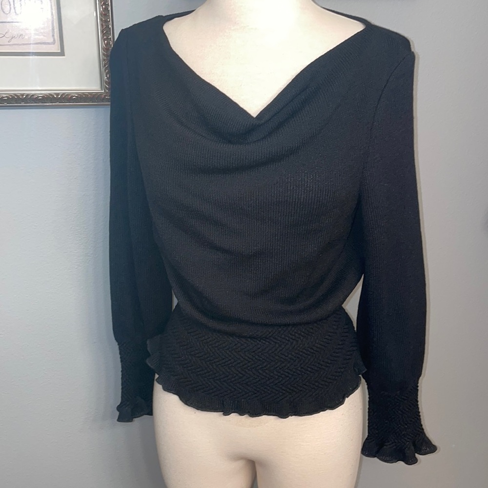 NWT St. John Evening By Marie Gray Women Size 2 Black Pullover Sweater